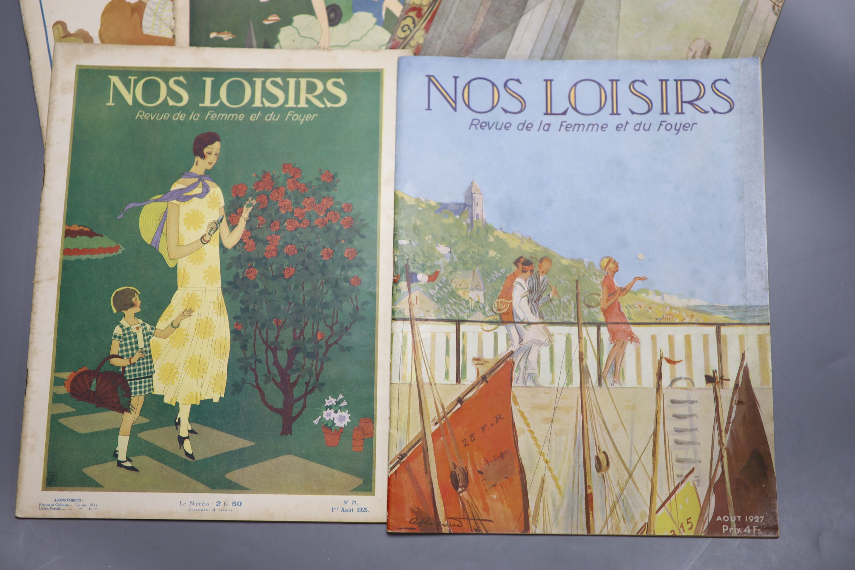 Five French illustrated magazines, Nos Loisirs, Revue de la Femme et du foyer , 1923/1925/1927